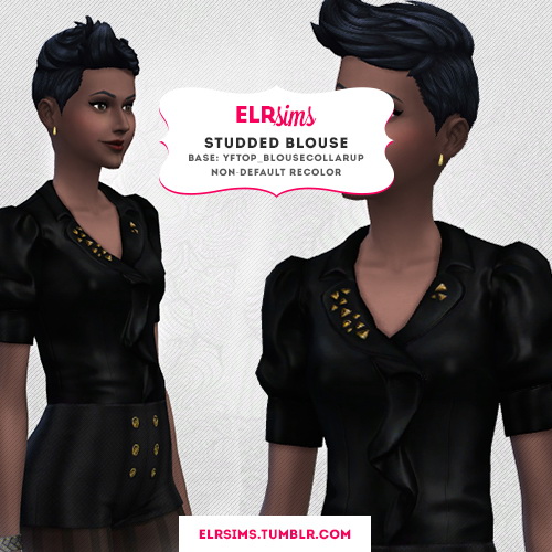 Sims 4 STUDDED BLOUSE and BOOTS at ELRsims