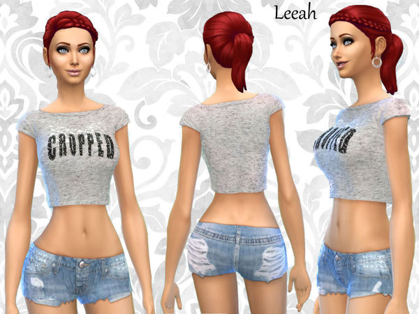 Sims 4 Denim Shorts and Tops by leeah at TSR