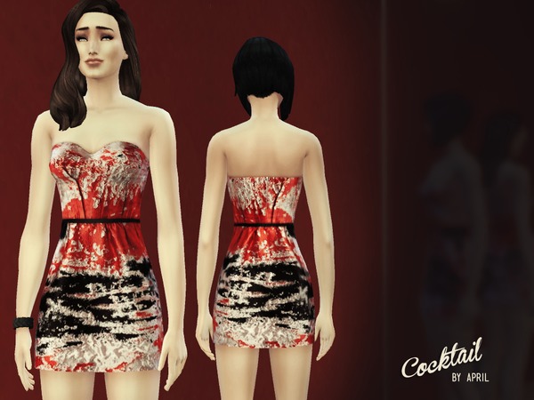 Sims 4 Cocktail dress by April at The Sims Resource
