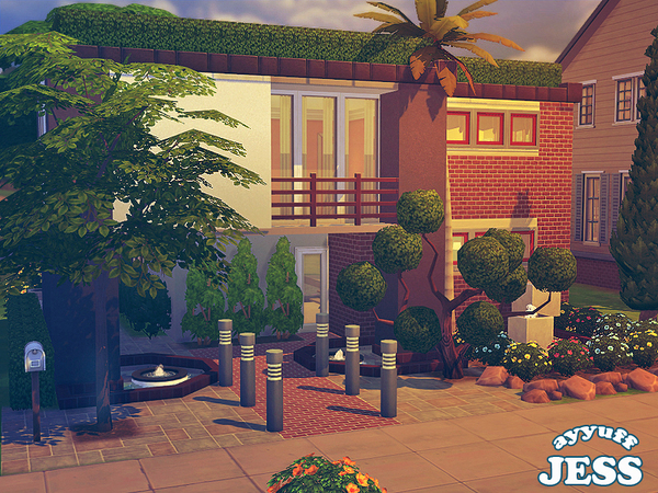 Sims 4 Jess furnished house by ayyuff at TSR