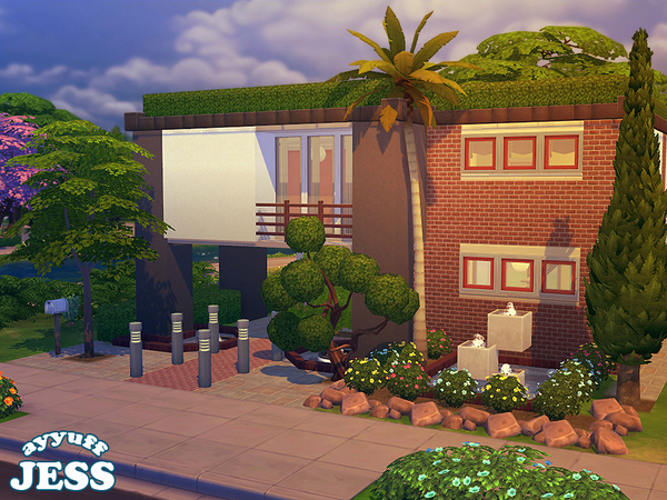 Sims 4 Jess furnished house by ayyuff at TSR