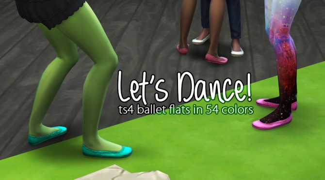 Sims 4 Ballet flats in 54 colors by Goldfish of Evil at Mod The Sims