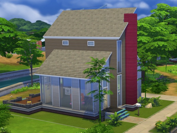 Sims 4 Modern Starter House by Alexandra Sine at The Sims Resource