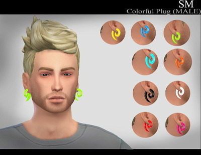 Colorful Plugs (MALE) new mesh at Simaniacos