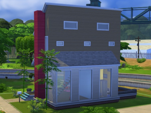 Sims 4 Modern Starter House by Alexandra Sine at The Sims Resource