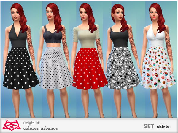 Sims 4 Set Skirt Calf Circle by Colores Urbanos at The Sims Resource