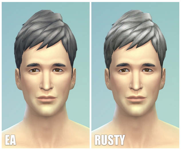 Sims 4 Short neat hair gray edit by Rusty Nail at Rusty Nail