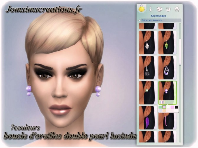 Sims 4 Lucinda dual pearl earrings 7 colors at Jomsims Creations