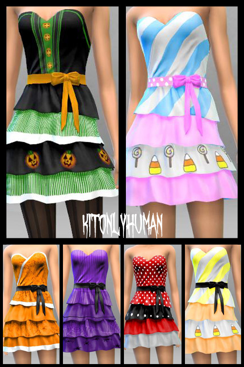 Sims 4 Halloween Party Dresses at KitOnlyHuman