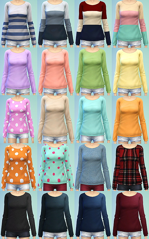 Sims 4 Sweater Pack #3 (new Mesh) at JSBoutique