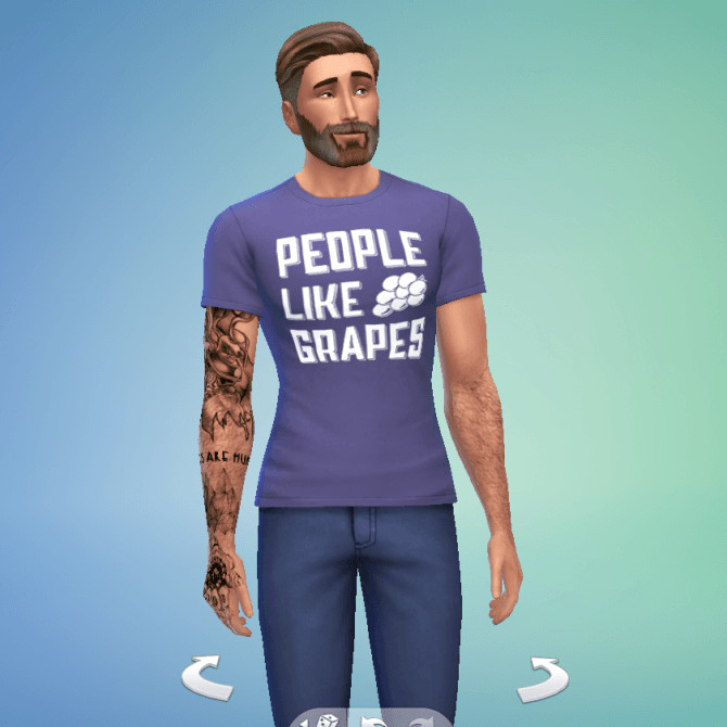 Sims 4 People Like Grapes Shirt for males at RTS4CC
