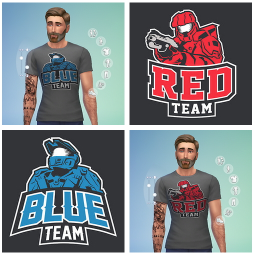 Sims 4 Red Vs Blue Jerseys for males at RTS4CC