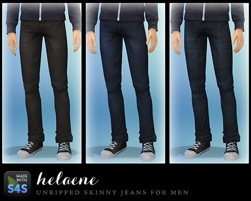 Sims 4 Unripped skinny jeans for males at Simhelaene