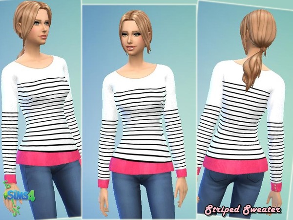 Sims 4 Striped Sweater by ESsiN at The Sims Resource