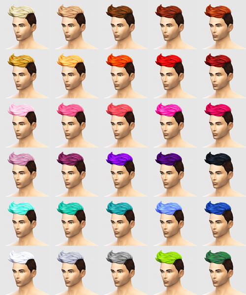 Sims 4 Buzzed Op! 120 hair colours for males at SqquareSims