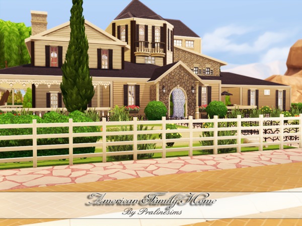 Sims 4 American Family Home by Pralinesims at TSR