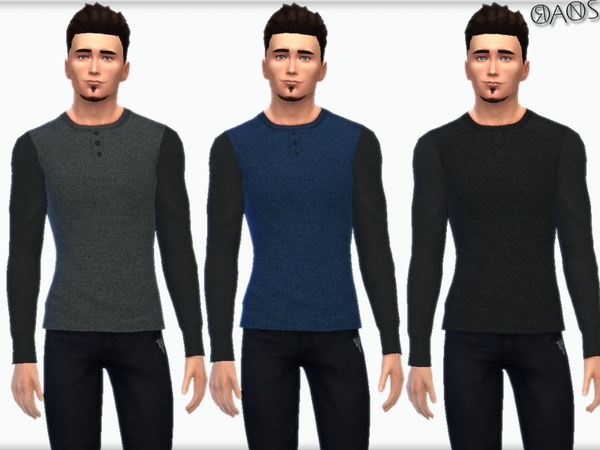 Sims 4 Henley Sweater by OranosTR at TSR