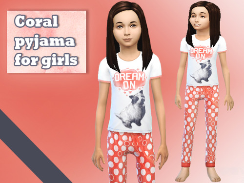 Sims 4 Pyjama Set   Coral Dream at Simiracle