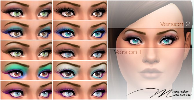 Sims 4 False Lashes 5 Colors Mascara by Shady at Mod The Sims
