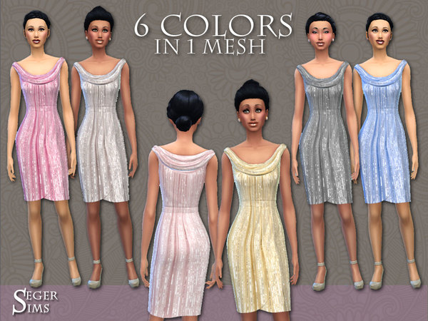Sims 4 6 Sparkling dresses by SegerSims at TSR