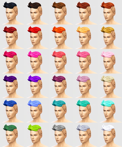 Sims 4 Buzzed Op! 120 hair colours for males at SqquareSims