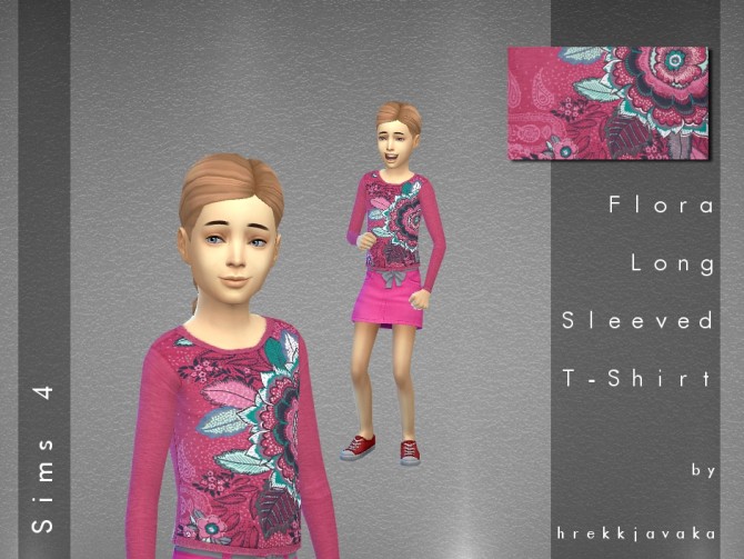 Sims 4 Flora long sleeved t Shirt at Hrekkjavaka Sims