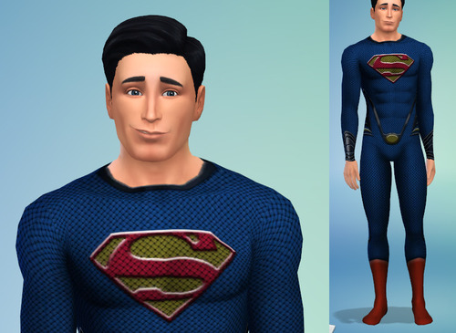 Sims 4 Man of Steel Superman and de armored suit of General Zod at Sambler