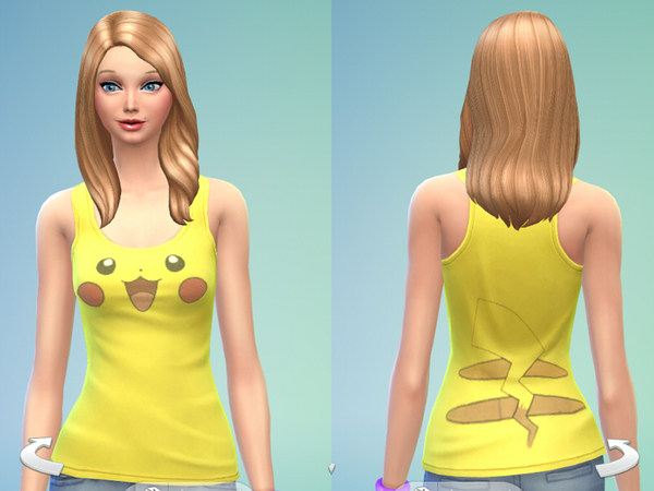 Sims 4 Cute Pikachu Top by Black Phoenix at The Sims Resource