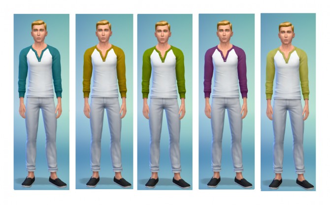 Sims 4 Henley Tees, Rolled Shirt and Bustier Tops at Simsnacks