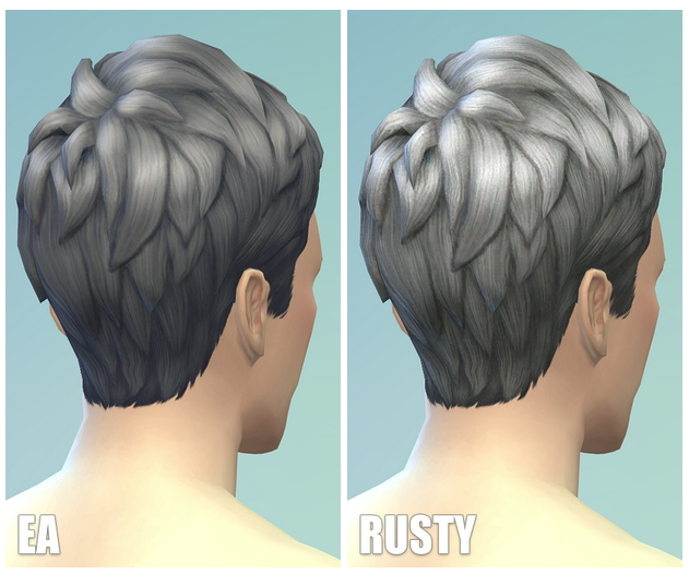 Sims 4 Short neat hair gray edit by Rusty Nail at Rusty Nail