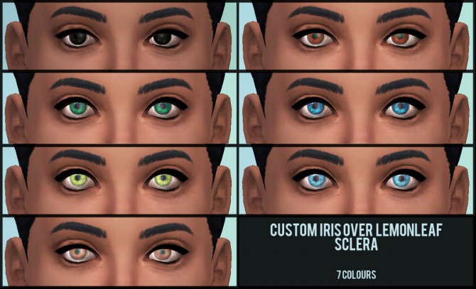 Sims 4 Custom irises over lemonleaf’s sclera at theasims
