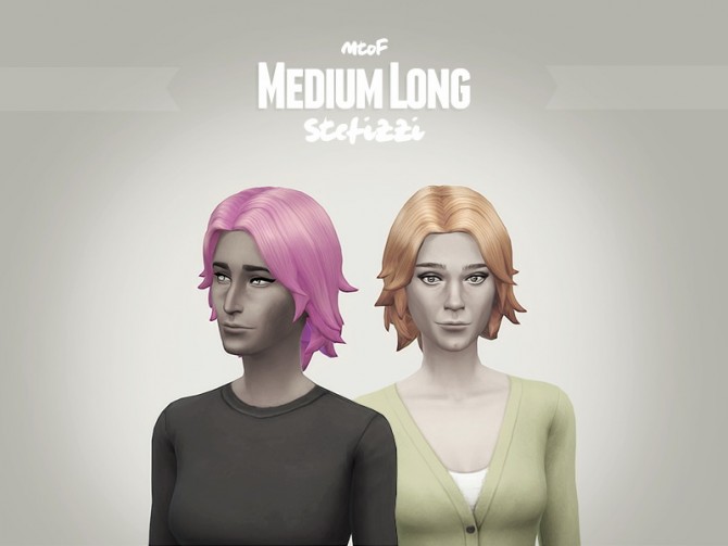 Sims 4 Medium Long Hairs M2F conversions at Stefizzi