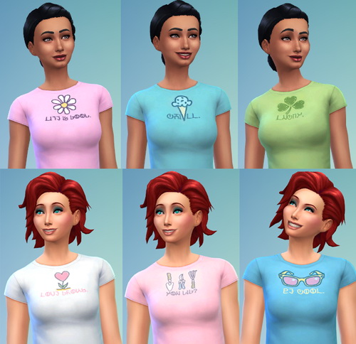 Sims 4 Life is good Tees in Simlish by ERae013 at Adventures in Geekiness