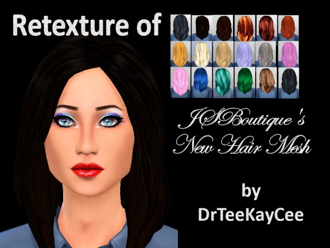 Sims 4 JS Boutique’s New Hair Mesh retextured at Sim Culture Nation