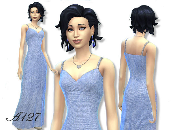 Sims 4 Long Dress by Altea127 at The Sims Resource