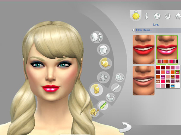 Sims 4 Gold sand lipstick by Pinkzombiecupcakes at The Sims Resource