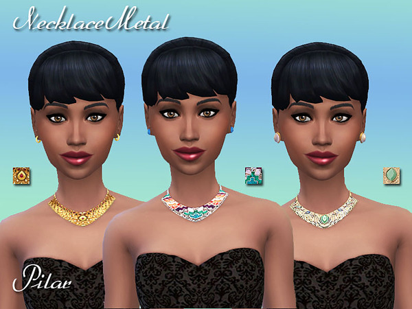 Sims 4 Metal Necklaces by Pilar at The Sims Resource