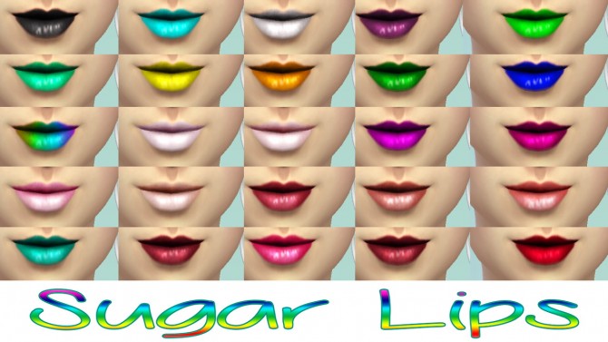 Sims 4 SUGAR LIPS 25 SHADES at Star’s Sugary Pixels