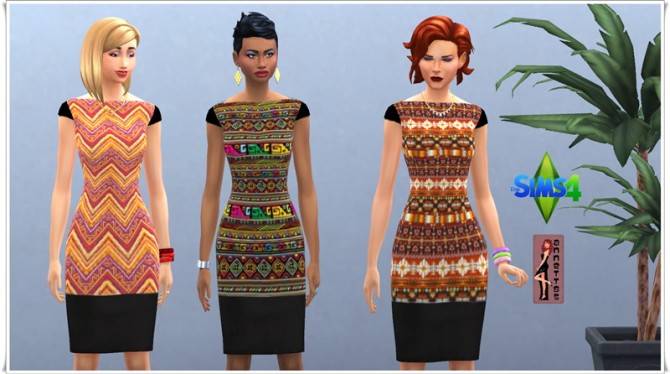 Sims 4 Aztec dresses at Annett’s Sims 4 Welt