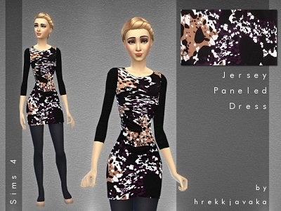 Diane floral jersey dress at Hrekkjavaka Sims » Sims 4 Updates