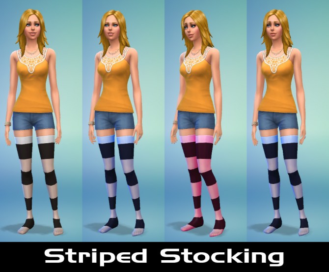 Sims 4 Striped Stockings by endonecropolis at Mod The Sims
