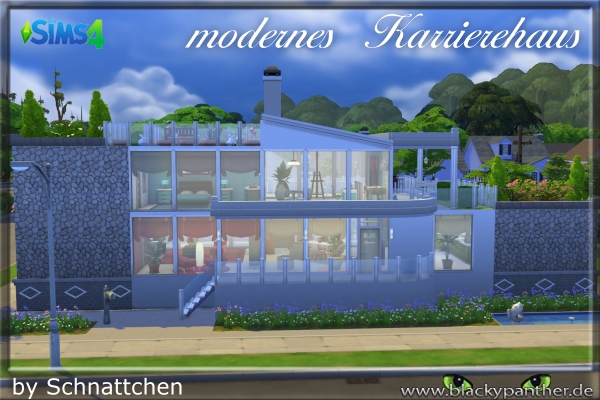 Sims 4 Modern 1 house by Schnattchen at Blacky’s Sims Zoo