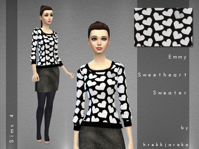 Sims 4 Emmy sweetheart sweater at Hrekkjavaka Sims