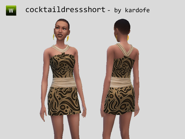 Sims 4 Print Dress by Kardofe at The Sims Resource