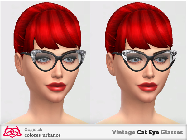 Sims 4 Vintage Cat Eye Glasses by Colores Urbanos at TSR