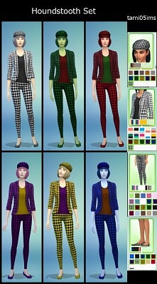 Houndstooth jacket, pants, shoes and hat at Life Sims – tami05ims