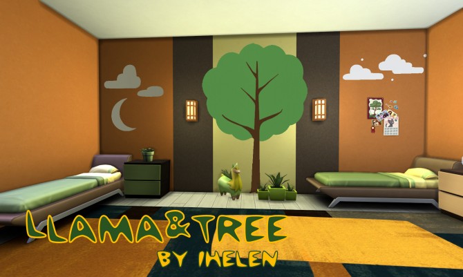 Sims 4 Llama&Tree kids room by ihelen at ihelensims