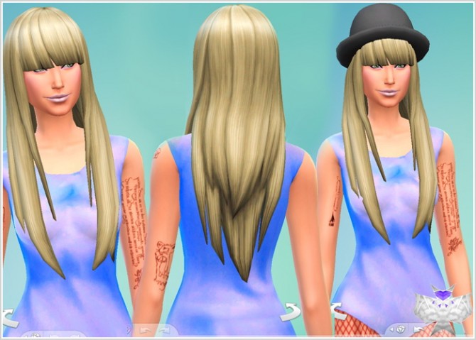 Sims 4 Super Long Hair with Bangs EAs mesh edit at David Sims