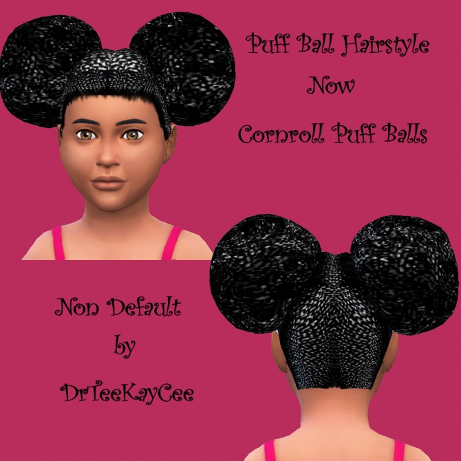 Sims 4 Cornroll Puff ball hairstyle and skin detail retexture at Sim Culture Nation