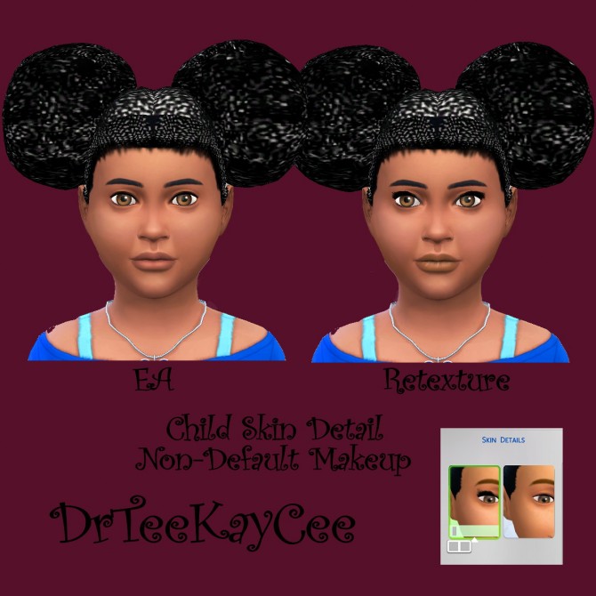 Sims 4 Cornroll Puff ball hairstyle and skin detail retexture at Sim Culture Nation